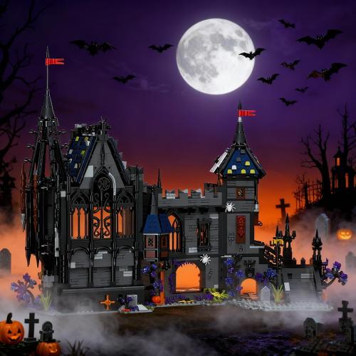 3007Pcs Haunted House Building Set, Halloween Castle Architecture Blocks, 3007Piece Horror Modular Building Kit for Adults & Teens, for Men & Women