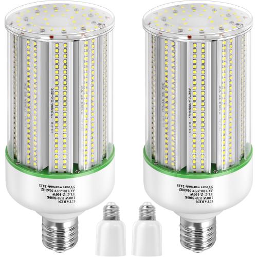 GTAREN 100W LED Corn Light Bulb 2Pack,400 Watt Metal Halide HID lamp Replacement,5000K E39 Mogul Base LED Bulb for Street and Area Lighting Bay Light Fixture Wearehouse Workshop Garage Gyms