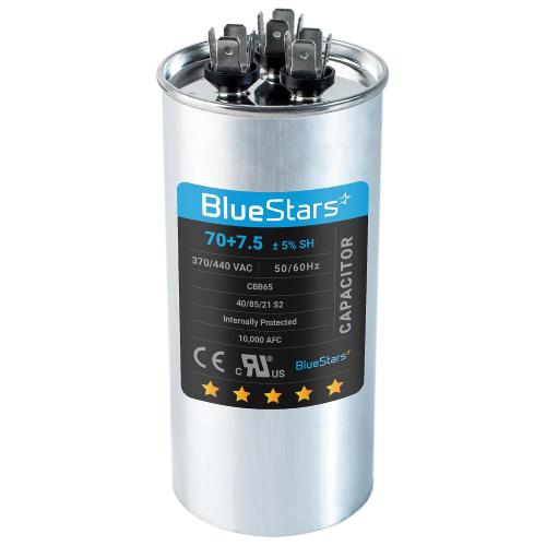 [UL Listed] BlueStars 70/7.5 uF 70 7.5 MFD 370 or 440 VAC Dual Capacitor