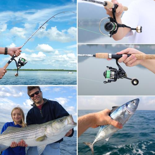 Sougayilang Spinning & Casting Rods, Strong Carbon&Glass Composite Fishing Rod with Stainless Steel Line Guides for Bass, Trout, Panfish, Catfish