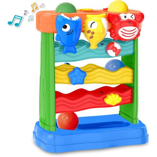 Toys for 1 2 3 Years Old Boys & Girls, Toddler Musical Toy for 6-12-18-24 Months, Interactive Montessori Toys with Light & Sound,Christmas Birthday Gifts for Baby Age 1-2 Years Old
