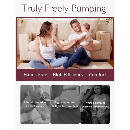 Momcozy Hands-Free Breast Pump S12 Pro, Wearable & Portable Pump with Soft DoubleFit Flange, 3 Modes | 9 Levels Double Electric Pump, Smart Display, 24mm, 2 Pack, Cozy