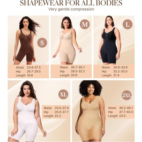 Size L....BRABIC Waist Trainer Shapewear Bodysuits for Women Tummy Control Seamless Full Low Back Faja Body Shaper Butt Lifter