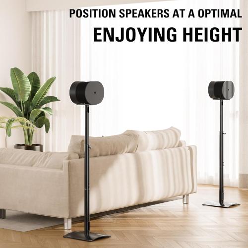 Mounting Dream Speaker Stands for Sonos Era 300, Height Adjustable Up to 42.4'', Set of 2 Surround Sound Speaker Stand with Cable Management for Sonos Era 300 Wireless Speaker,13.2 LBS Loading MD5416
