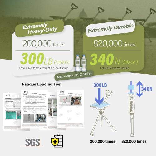 STEP2GOLD Ta-Da Chair Series 2- Portable Walking Stick, Cane with Seat, Foldable Chair, Hiking Stick, for Camping, Hiking, Lightweight Aluminum, Easy Carry, Anti-Slip