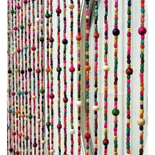 ave split Rainbow Colorful Hippie Wood Door Beaded Curtain Boho-Bohemian Wooden Doorway Beads Curtains Made of Wood&Bamboo-for Window,Aisle, Corridor, Door Decor 047yz (Colorful, 27 Strands)