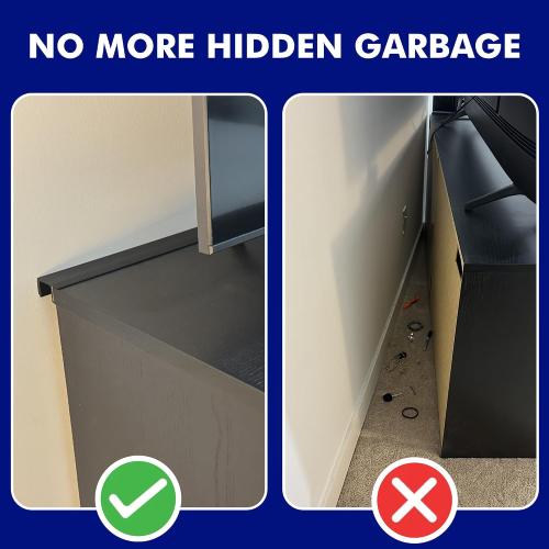Desk to Wall Gap Filler – Desk to Wall Gap Cover, Durable PVC Plastic Office Desk Attachment, Eliminates Desk-Wall Gaps, Easy Installation, Fits Most Desks, 48 Inches, Matte Black