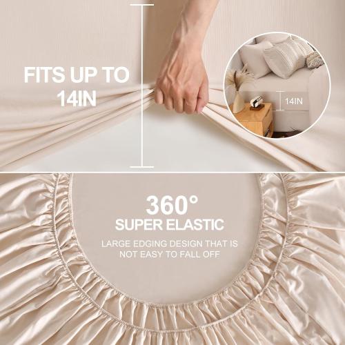 Size Queen  Beige Tufted Comforter  Queen Size Bed in a Bag，Shabby Chic Boho Bedding for Bedroom Comforter，All Season Soft Microfiber Ruffle Comforter