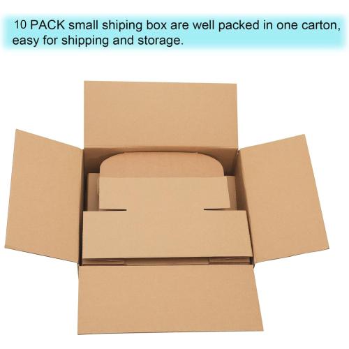 10 Pack Small Shipping Boxes 6x4x3'' Corrugated Small Cardboard Boxes for Shipping, Recyclable Packaging Boxes for Business, Mailer, Gift Packing, Crafts Packing, Jewelry Box, Brown