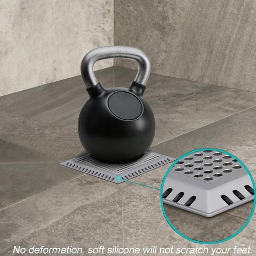 Dark Grey 6 Hair Catcher/Drain Strainer/Shower Drain Cover for Bathroom Floor Drain, Stainless Steel and Silicone (6 inch, Dark Grey)