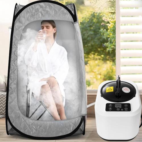 5L Sauna Steamer with Larger Volume and More Steam Output, Fcc Certified 5L & 2000W Steam Generator, Sauna Steamer Machine with Remote Control, Portable Sauna Steamer, White