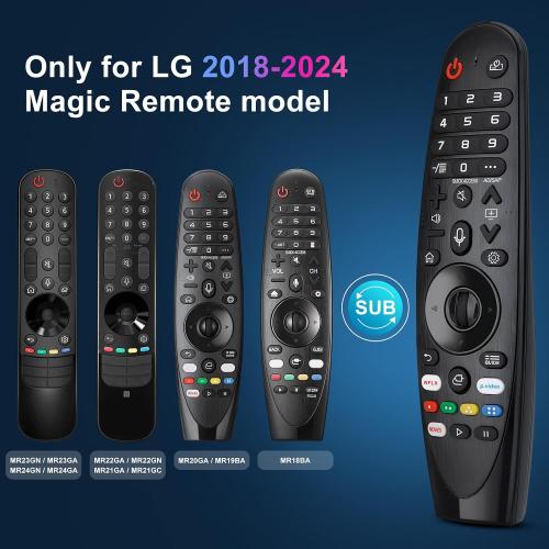 Voice Magic Remote for LG OLED QNED NanoCell Webos Smart TV Magic Remote Control Replacement AKB75855501 AN-MR20GA MR19BA MR21 MR22 MR23 MR24 GA GN GC MR18BA MR650A, with Pointer Function