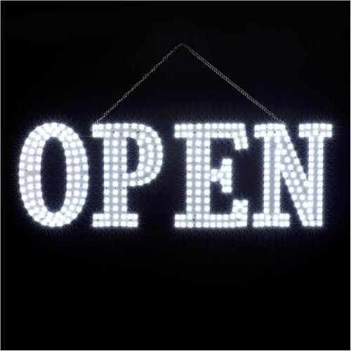 40x14 Extra Jumbo LED Open Signs for Business, Unique Design Super Bright Open Sign with Chain, High Visibility Open Sign for Stores Bar Hotel Retail Shops Window Salon Office