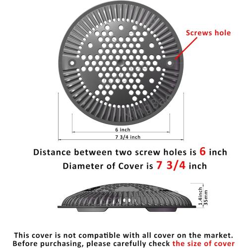 WG1048E White Pool Main Drain Cover Replacement Compatible with WG1048E for Suction and Dual Outlet Cover Replacement for Pools