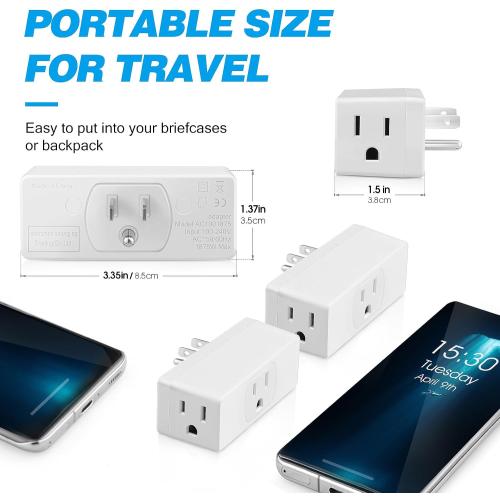 Multi Plug Wall Outlet 2pack Multiple Outlet Splitter Multi Outlet Extender