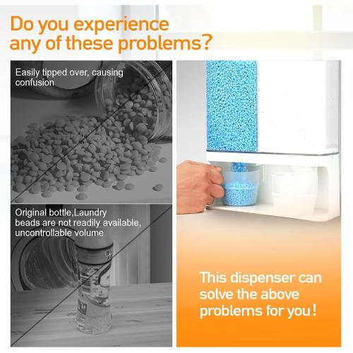 Conworld Laundry Detergent Dispenser, Scent Booster Beads Dispenser for Laundry Room Organization, Suitable for Beads, Stain Remover Powder
