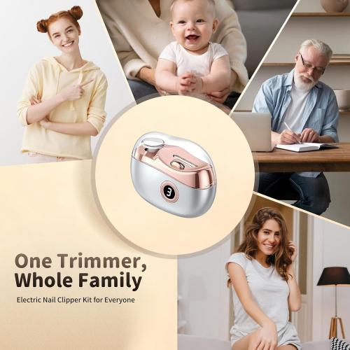 Electric Nail Clipper, 3-Speed Electric Nail Trimmer with Display Screen
