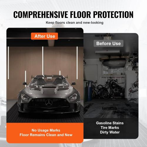 VEVOR Diamond-Plate Rubber Flooring Roll, 3 mm x 4 ft x 10 ft Garage Floor Mat, SBR, Easy to Clean, Diamond Plate Rubber Mat for Under Cars, Garage Industry Gym, Black