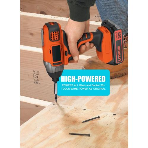 Black Replacement for Black and Decker 20V Lithium Battery,Compatible with Weed Eater 20V LBXR20 LB2X4020 LBXR2020-OPE LBXR20-OPE2 LBXR20B-2 LB2X3020-OPE LBXR20BT 20 Volt Max Power Tools