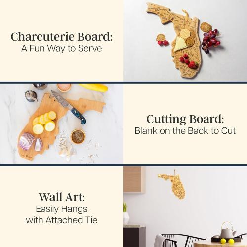 Totally Bamboo Destination Florida State Shaped Cutting Board