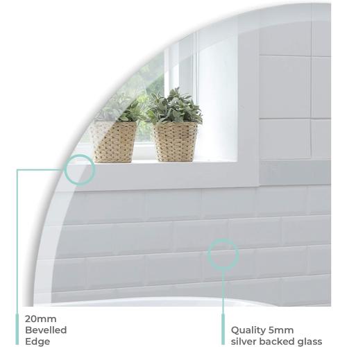 Size 16x16 Neue Design Mood Circle Bathroom Mirror Wall Mounted (16 x 16 Inch), Round Frameless with Beveled Edges for Bathroom Vanity