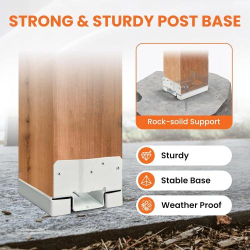 4PCS 8x8 Post Base for Concrete Heavy  Standoff for Deck Pergola Patio Gazebo Porch