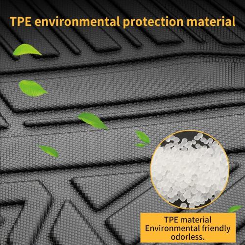 Automotive Floor Mats for Cadillac CT4 2020-2025 2026, Heavy Duty TPE All Weather Protection Car Floor Mats, 1st & 2nd Row Full Set Rubber Floor Liners, Include CT4-V & CT4-V Blackwing, Black