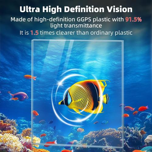 DaToo Small Fish Tank Ultra-Clear 1.6 Gallon Aquarium Starter Kits with LED Lighting and Filter System Beginner-Friendly Mini Betta Aquarium for Small Fish Shrimp Desktop Room Decoration