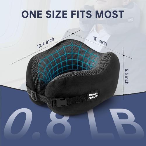 Travel Neck Pillow Memory Foam Adjustable Clasp for Airplane | Ergonomic Support, Removable Washable Cover, Portable Travel Bag. Ideal for Car, Office & Long Flights. Green❗❗❗❗