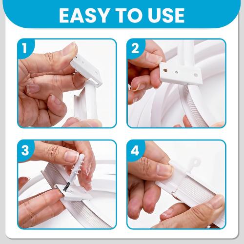 Plastic Curved Curtain Track – 5M Flexible Bendable White Ceiling Mount Rail for Room Divider, Shower, Bathroom, Drop Ceiling Installation