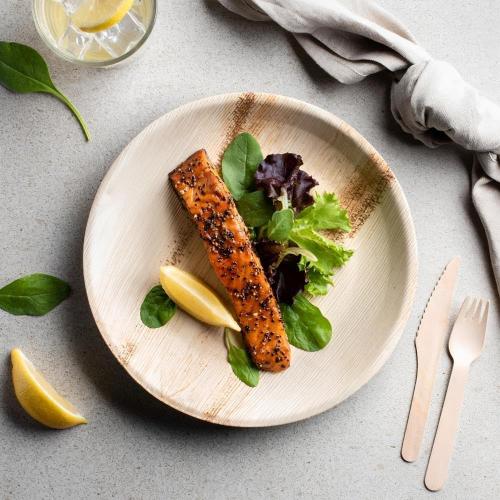 Set of 8  Elegant Palm Leaf Collection Natural Dinner Plate Set of 8  Reusable & Easy Cleaning - Perfect for Entertaining & Everyday Use