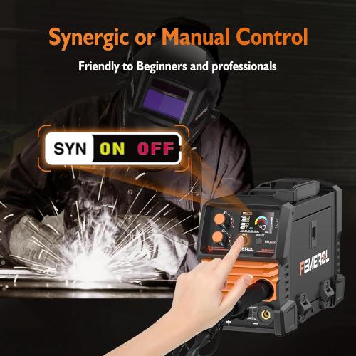 FEMEROL 140A 3 in 1 MIG Welder,Flux Core, MIG/Lift TIG/Stick Welding Machine 110V Portable IGBT Inverter Synergic Control, LED Display with Welding Helmets