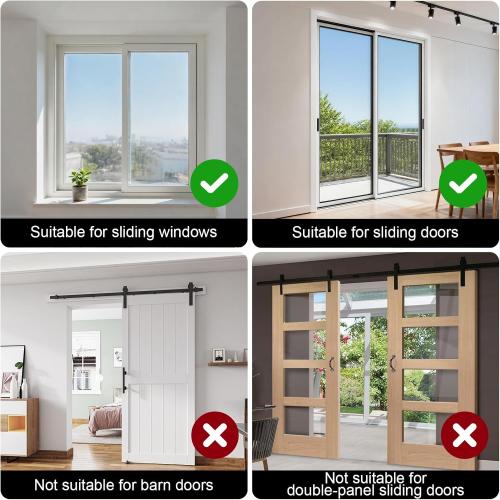 AceMining Sliding Door Security Bar,Heavy Duty Sliding Patio Door Lock Bar, 20-50inch Adjustable Multi-use Window Security Bars, Sliding Door Stopper,White,1Pack