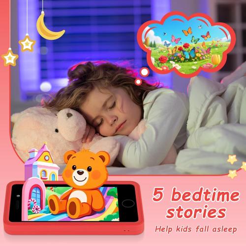3.97 Touchscreen Kids Toys Smart Phone, Kids Phone with Games & Dual Camera, Toddler Toys Phone, Boys and Girls Learning Toy Phone for 3-9 Years Old (Red)