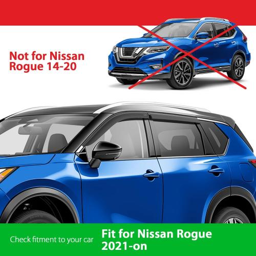 Goodyear Shatterproof Window Deflectors for Nissan Rogue 2021-2026, Tape-on Rain Guards, Window Visors, Vent Deflector Visor, Car Accessories, 4 pcs. - GY008671