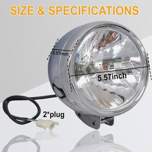 Chikia CT200U Headlight Front Light Bulb Compatible With Colem-an | CT200U Baja Warrior Trailmaster Mini Bike MB200 Axis M200 Front headlamp with 12v 35w bulb