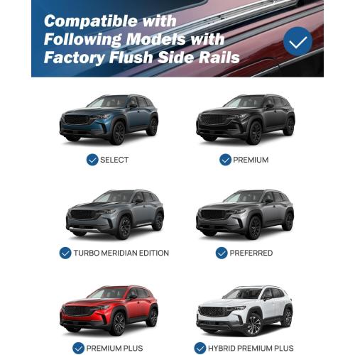 BLACK JOYTUTUS 220lbs Heavy Duty Roof Rack Cross Bars for Mazda CX-50 / CX-50 Hybrid （with Flush Rails） 2023-2025, Anti-Theft Lockable Aluminum Rooftop Luggage Rack Carrier Roof Rail Crossbars