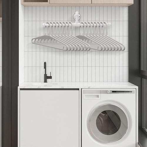 Color White Industrial Pipe Clothes Rack Floating DIY Wall Mounted, Heavy Duty Rustic Vintage Clothing Rod, Metal Garment Bar Space-Saving Hanging for Bedroom, Bathroom and Laundry Room (White)