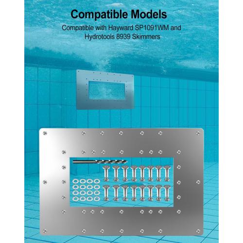Pool Wide Mouth Skimmer Repair Kit, Repair Panel for Rusted Above Ground Pool Walls Around Skimmer Opening 18.75 W x 12.25 H, Compatible with Hayward SP1091WM Hydrotools 8939