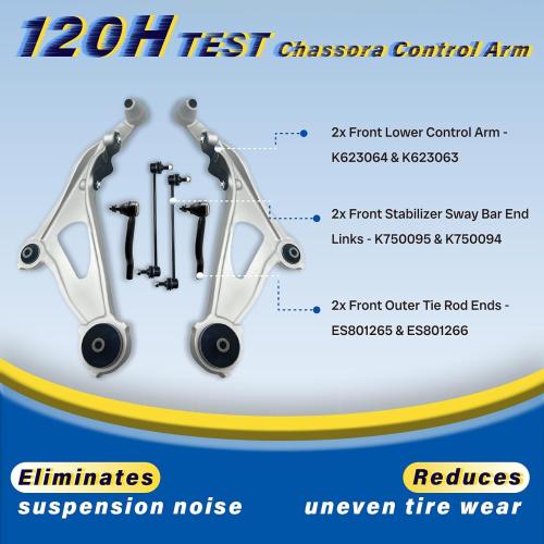 6PCS Front Lower Control Arm Sway Bar End Link Tie Rod Fit for Infiniti 2013 JX35, 2014 2015 2016 2017-2019 QX60, for Nissan 13-19 Pathfinder K623063 K623064 K750094 K750095 ES801265 ES801266