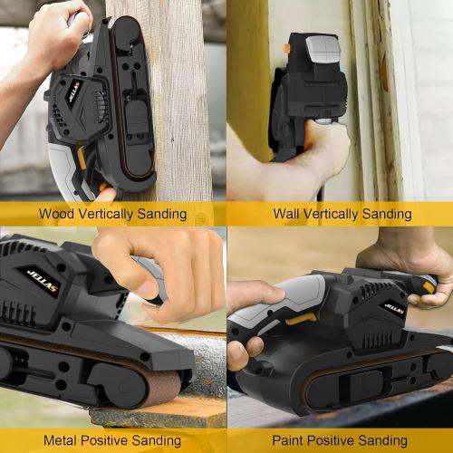 Jellas 3 × 21-Inch Belt Sander with Dust Bag, 7Amp Sander Machine with Variable-speed Control, 2 in 1 Vacuum Adapter, 10Feet (3 meters) Length Power Cord, Belt Sanders for Woodworking BS750-SD