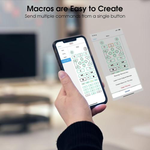 SofaBaton U2 Universal Remote with Backlit Button, All in One Universal Remote Control with App Control, Custom Macros, Compatible with Smart TVs,Sound Bar and DVD/Blu-ray Players, and More