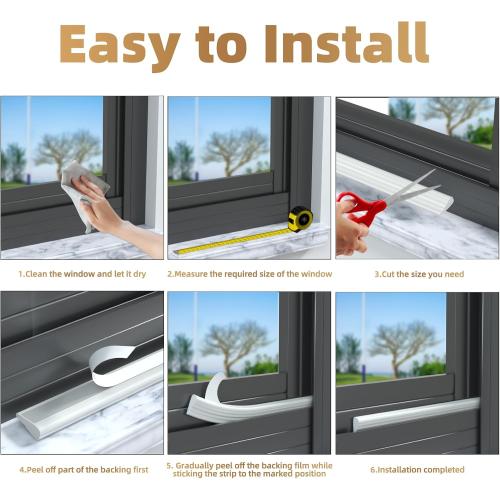 118” Wedge-Shape Foam Window Weather Stripping Door Seal Strip,Soundproofing Frame Winter Insulation Tape for Exterior Front Door,Noise Cancelling Window Inserts,Door Gap Filler Light Blocker,White