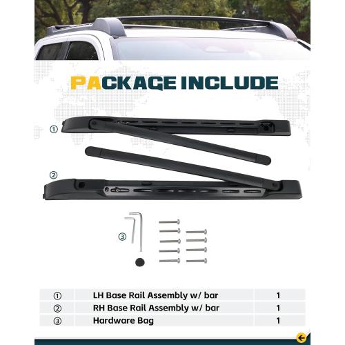 260LBS Aluminum Roof Rack Cross Bars Fit for 2024 2025 2026 Toyota Tacoma Double Cab | Heavy-Duty, Waterproof & Rustproof | for Kayak, Bike, Snowboard Low Profile OE Style Tacoma Storage Accessories