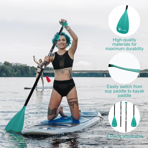 SUP Paddle, Stand Up Paddle Board Paddle Lightweight Adjustable 4-Piece Aluminium Kayak Paddles, Unique Lock Design Floating Alloy Shaft Paddle for Paddle Board