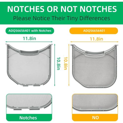 ADQ56656401 Dryer Lint Filter Upgraded Stainless Steel Mesh Screen for LG ADQ566564 and Ken-more Elite Dryer Lint Screen Replacement with Clothes Dryer Lint Vent Trap Cleaner Brush Part #PS3531962
