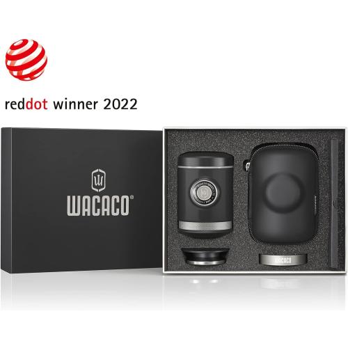 BLACK WACACO Picopresso Portable Espresso Maker Bundled with Protective Case, Pro-level Specialty Coffee Machine, Compatible Ultra-fine Grind, Manually Operated Travel Coffee Maker