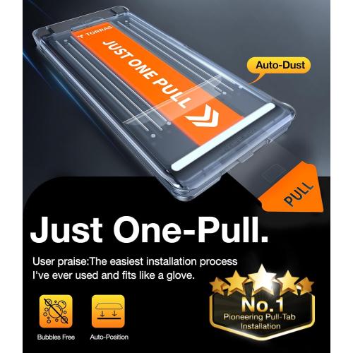 TORRAS for Samsung Galaxy S25 Ultra Screen Protector, 9H  Military-Grade Shatterproof Tempered Glass 2 Pack- Responsive Touch, Anti-Scratch,Full Coverage, Bubble Free,HD Clarity, Easy installation