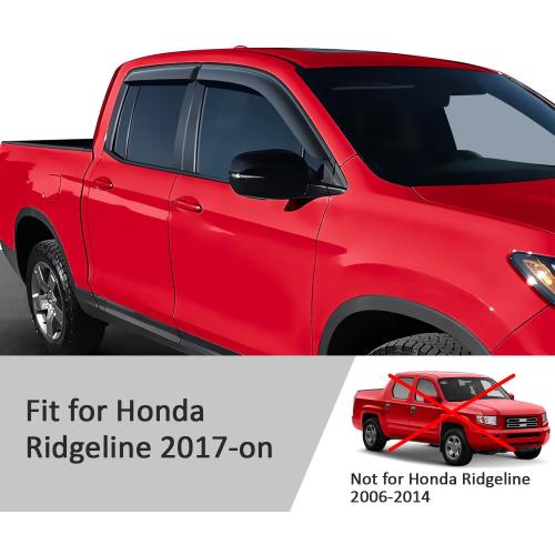 Voron Glass Tape-on Extra Durable Rain Guards for Honda Ridgeline 2017-2025, Window Deflectors, Vent Window Visors, 4 Pieces - 100527