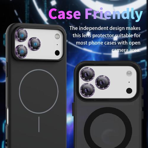 Camera Protector for iPhone 17 Pro/17 Pro Max, Glitter Deep Purple